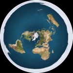 Flat earth @ wikipedia.org
Flat Earth model. The white around the outside of the globe is an 'Ice Wall', 
preventing people from falling off the surface of the earth.
© Trekky0623